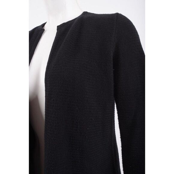 Talbots Womans Cardigan Sweater Coat Size P 0-2 Petite Black Open Front - Picture 4 of 6